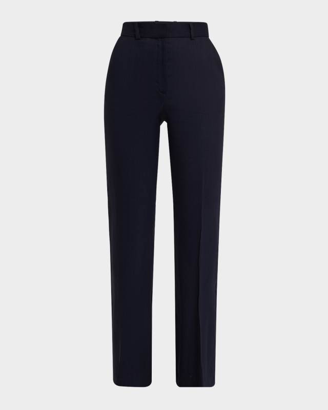 Tafira Straight-Leg Stretch Linen Pants
